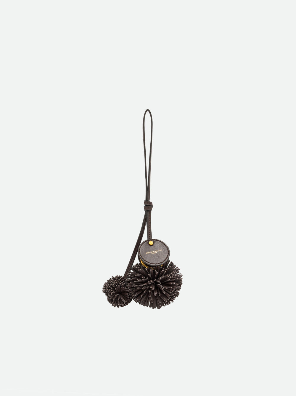 Gianni Chiarini portachiavi a ciondolo in pelle e metallo "Charm" Marrone PC POMPOM 09.2107 ESPRESSO