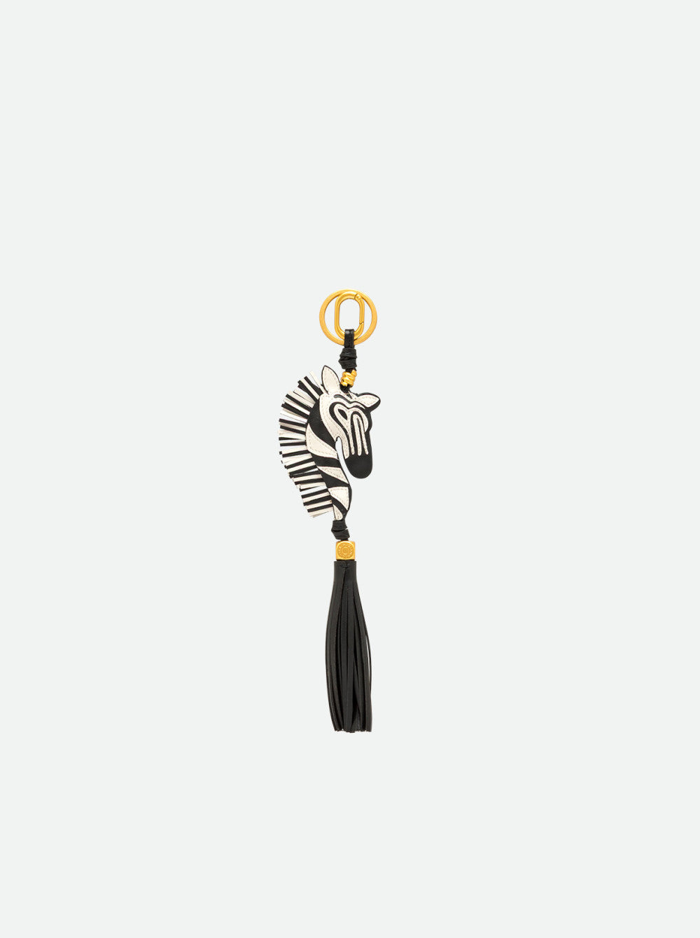 Gianni Chiarini portachiavi a ciondolo in pelle e metallo "Charm" Bianco e nero PC ZEBRA03.052