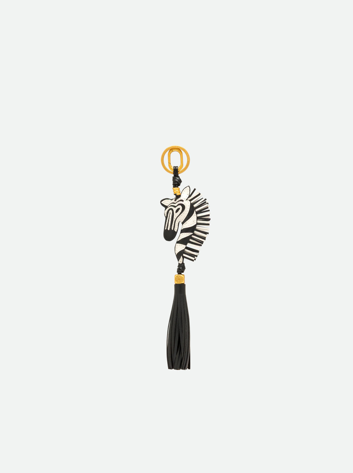 Gianni Chiarini portachiavi a ciondolo in pelle e metallo "Charm" Bianco e nero PC ZEBRA03.052
