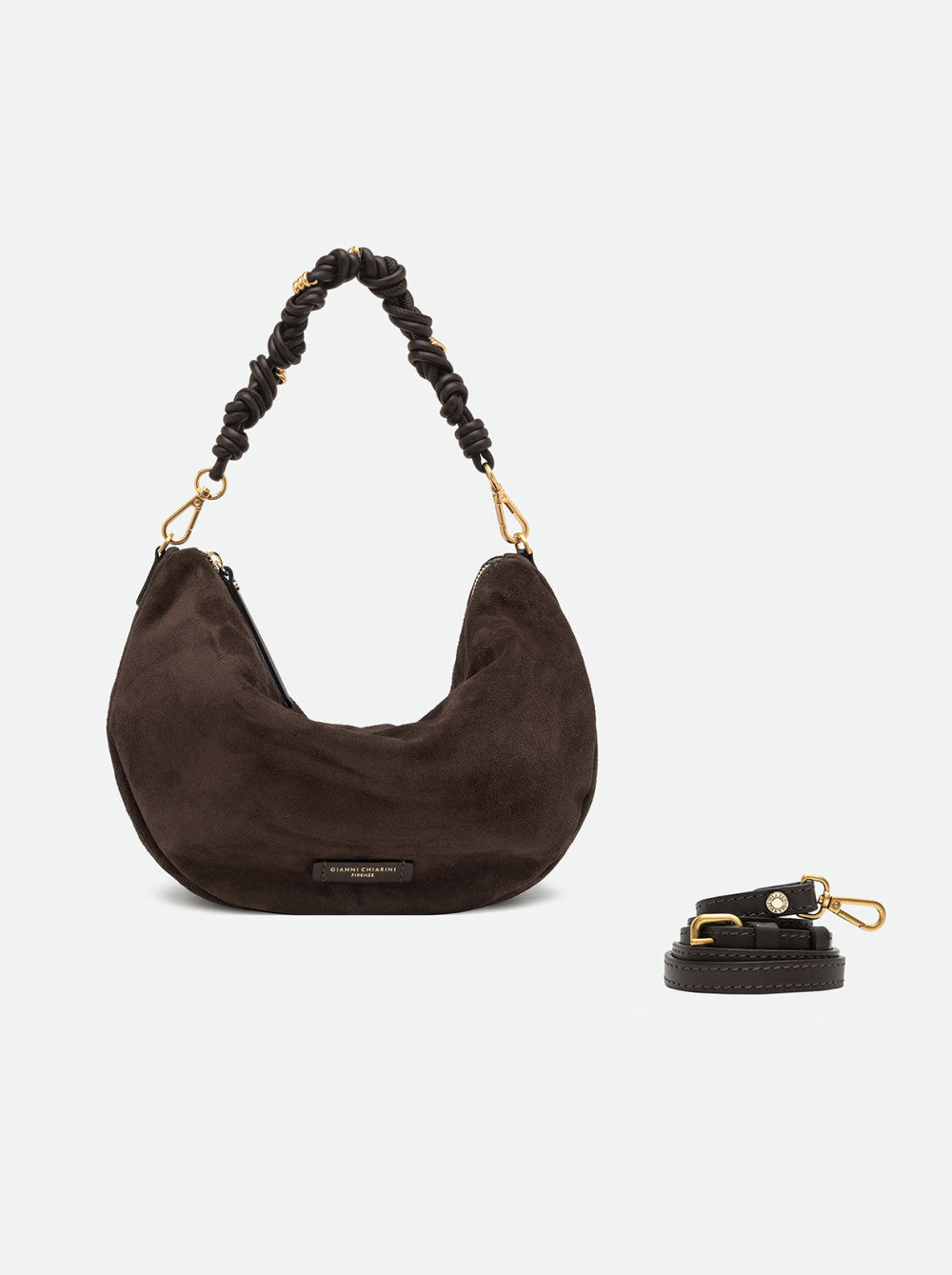 Gianni Chiarini borsa a spalla in camoscio "Cleo" Marrone BS12691CM-PL.974 MOKA