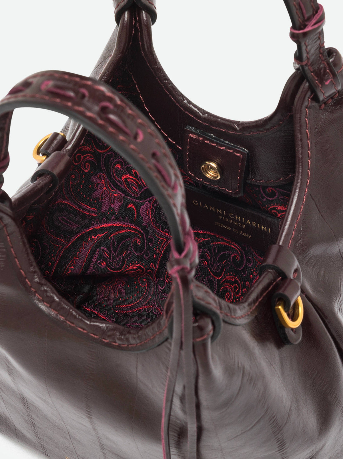 Gianni Chiarini borsa a mano in pelle "Dua" Bordeaux BS12678 EEL-PSLY.14601 ANTIQUE