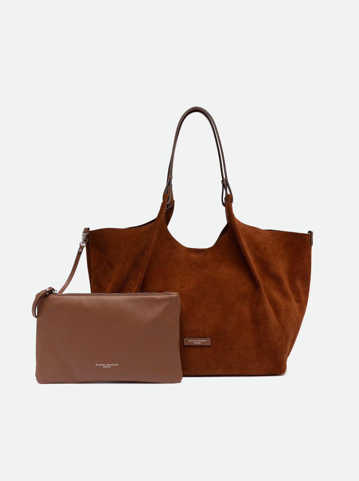 Gianni Chiarini borsa shopping in camoscio "Dua" Cuoio BS9800CM-PL.099 COGNAC