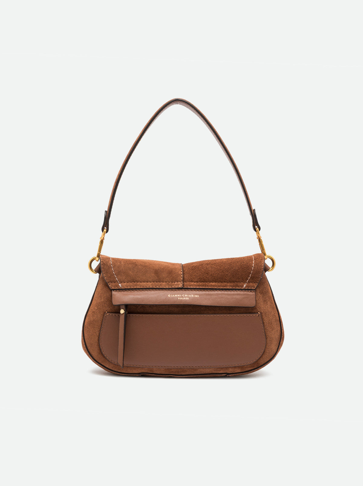 Gianni Chiarini borsa a spalla in camoscio "Helena Round" Cuoio BS12618CM-PL.099 COGNAC