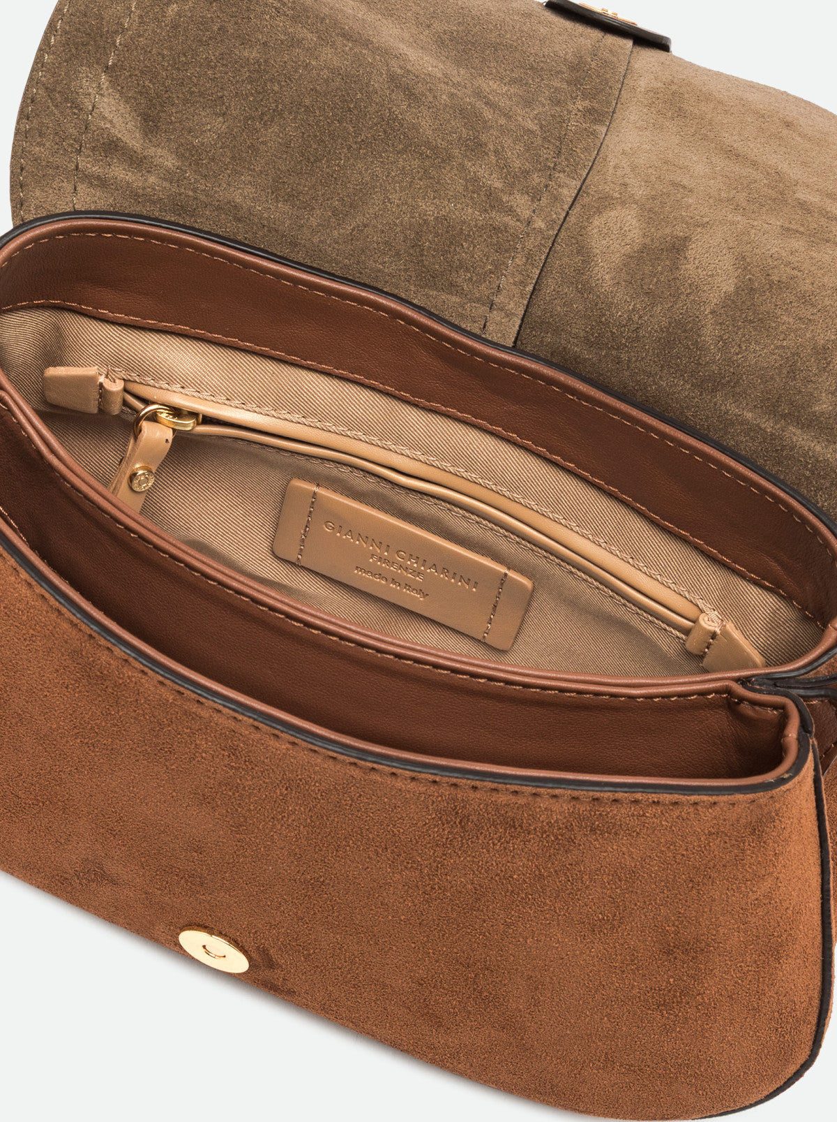 Gianni Chiarini borsa a spalla in camoscio "Helena Round" Cuoio BS12618CM-PL.099 COGNAC