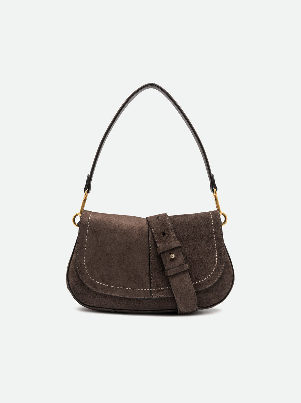 Gianni Chiarini borsa a spalla in camoscio "Helena Round" Marrone BS12618CM-PL.974 MOKA
