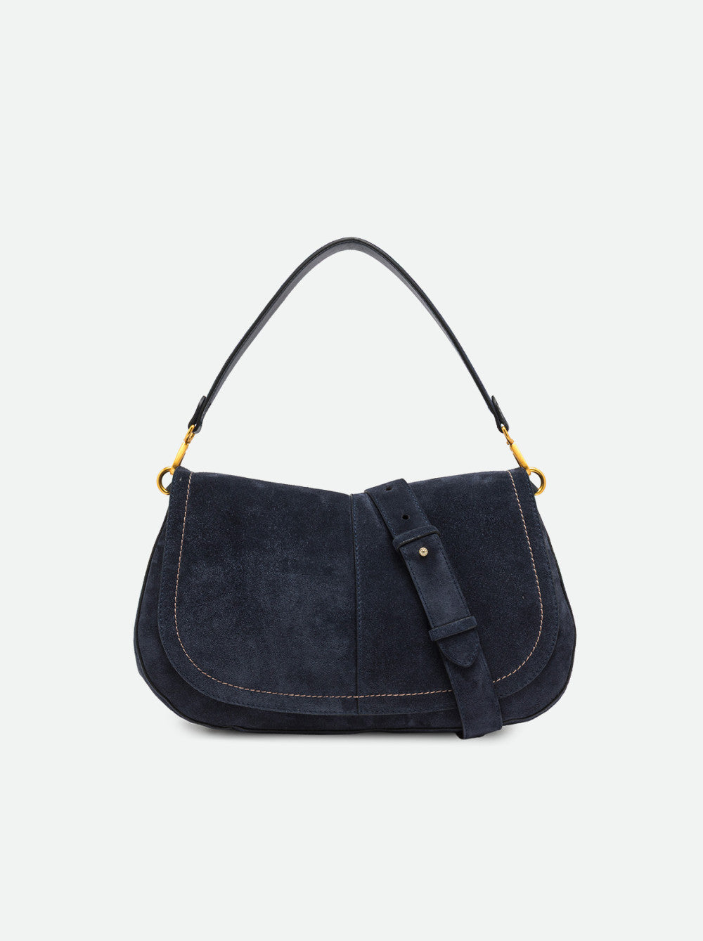 Gianni Chiarini borsa a spalla in camoscio "Helena Round" Blu BS12619CM-PL.14596 NOTTURNO