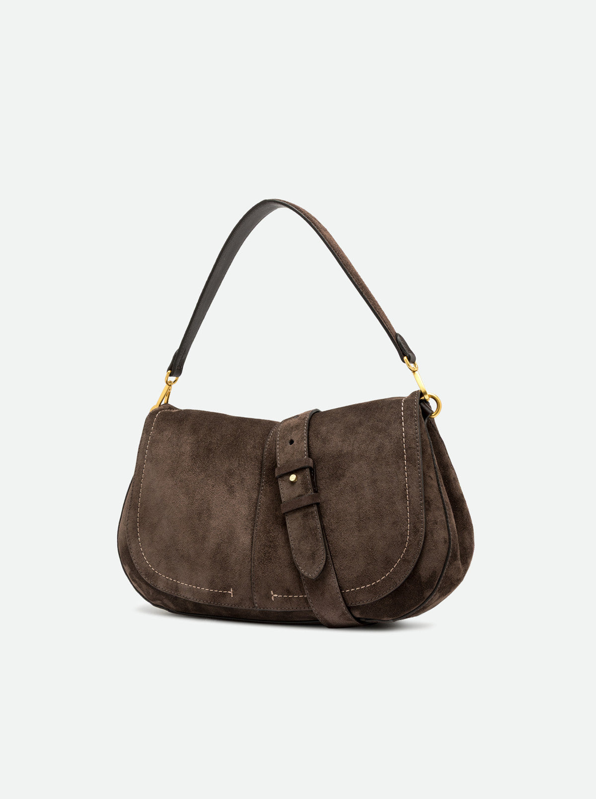 Gianni Chiarini borsa a spalla in camoscio "Helena Round" Marrone BS12619CM-PL.974 MOKA