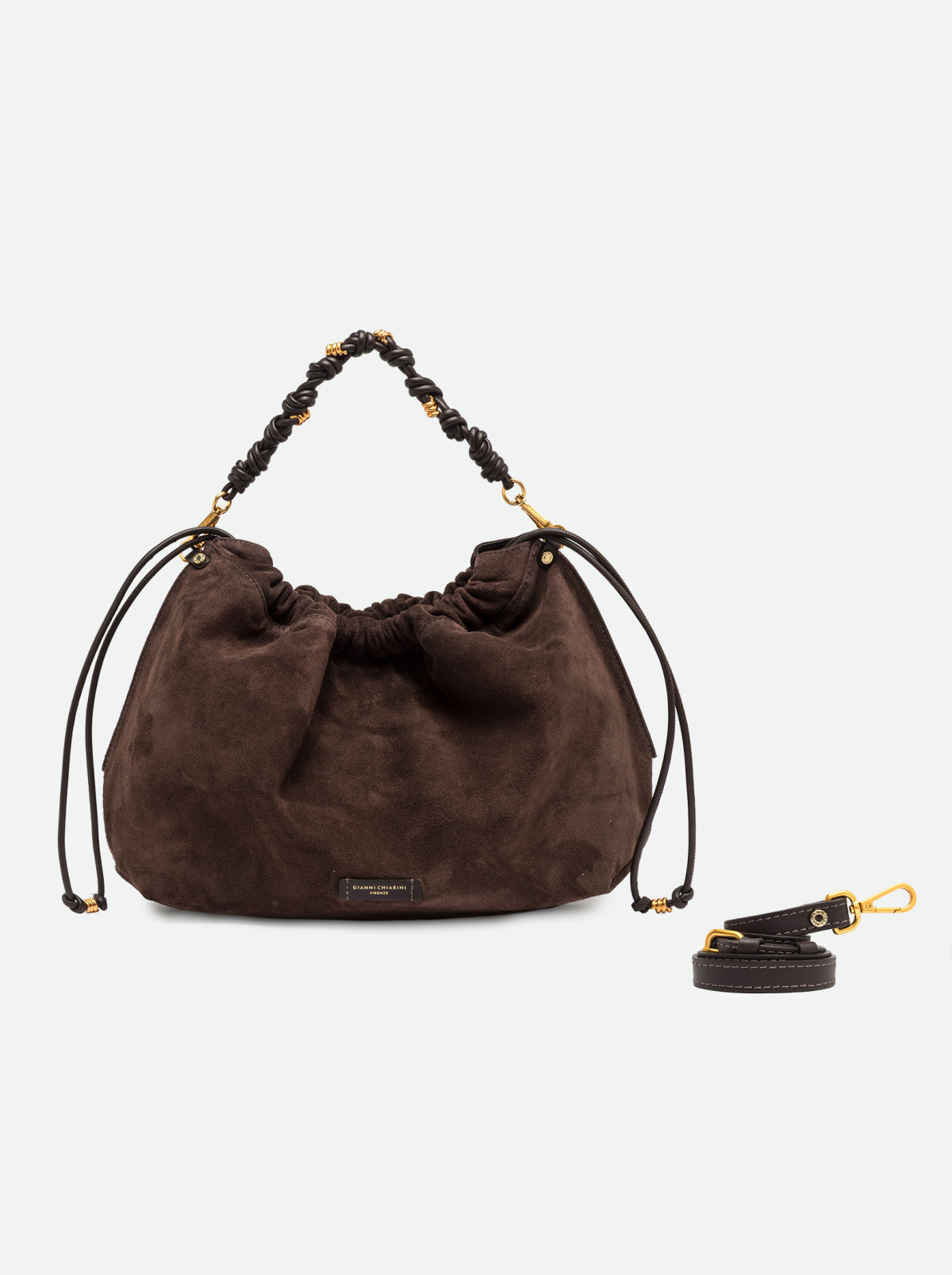 Gianni Chiarini borsa a spalla in camoscio "Morgana" Marrone BS12260CM-PL.974 MOKA