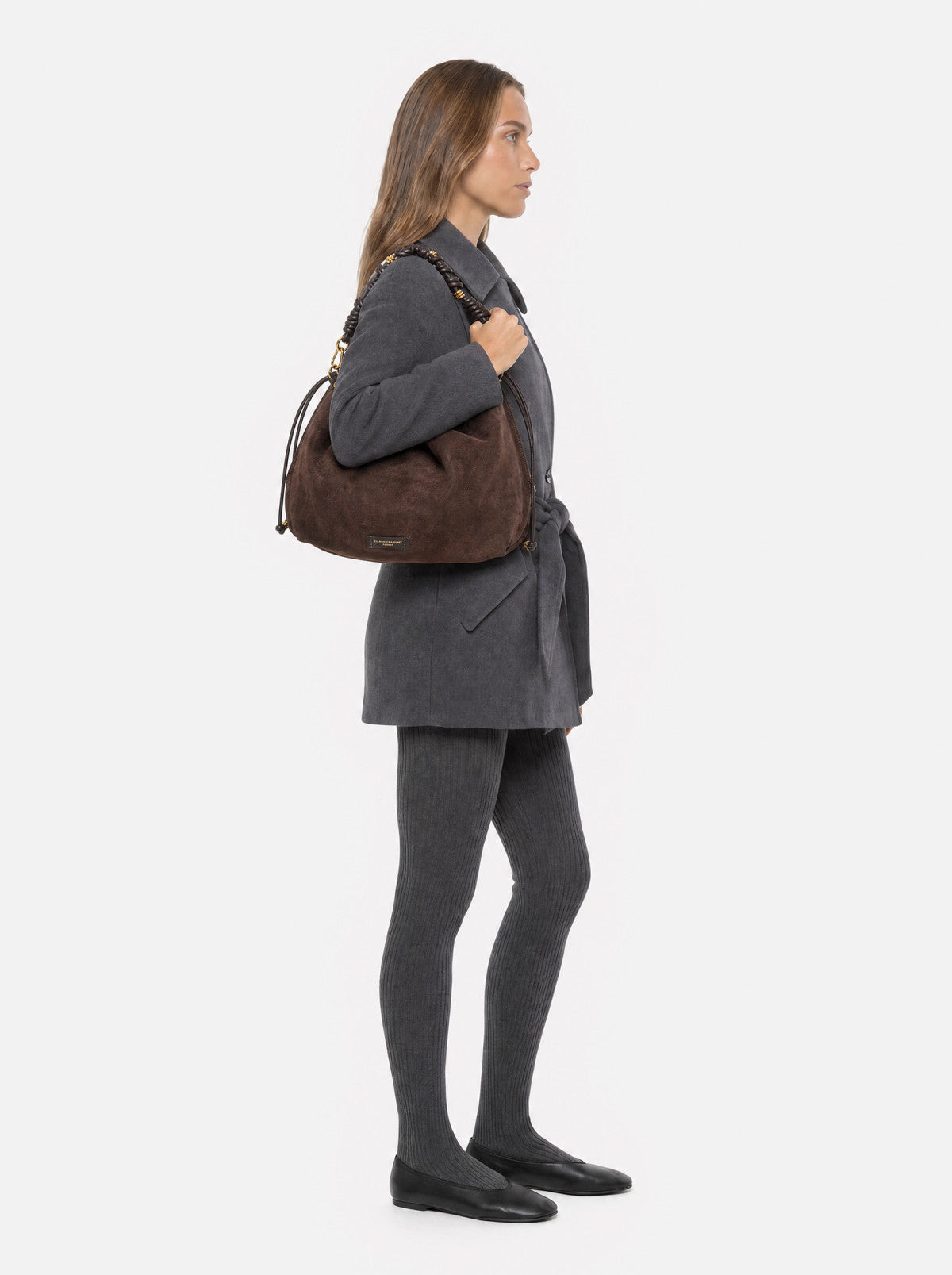 Gianni Chiarini borsa a spalla in camoscio "Morgana" Marrone BS12260CM-PL.974 MOKA