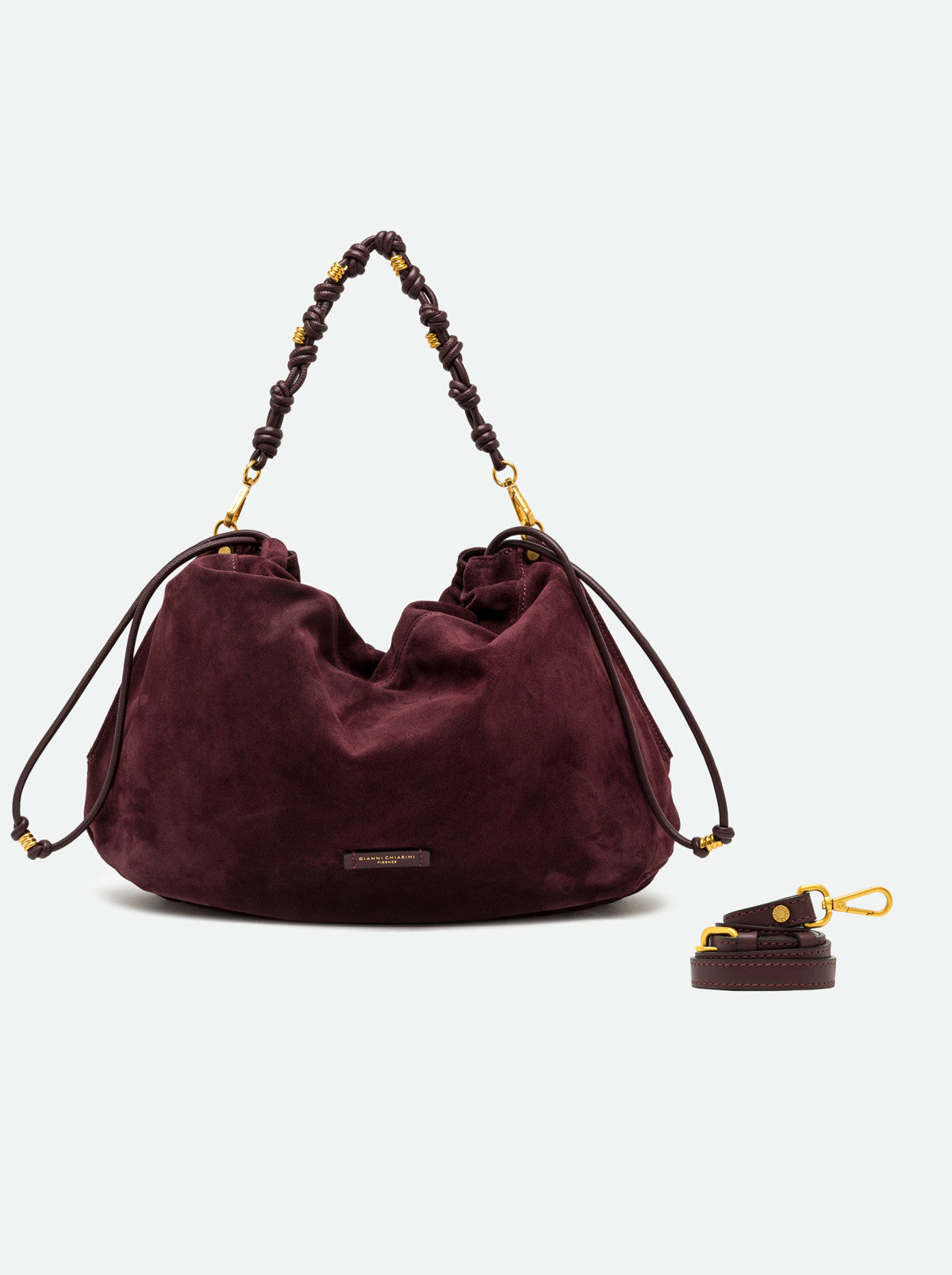Gianni Chiarini borsa a spalla in camoscio "Morgana" Bordeaux BS12260CM-PL.7580 AMARONE