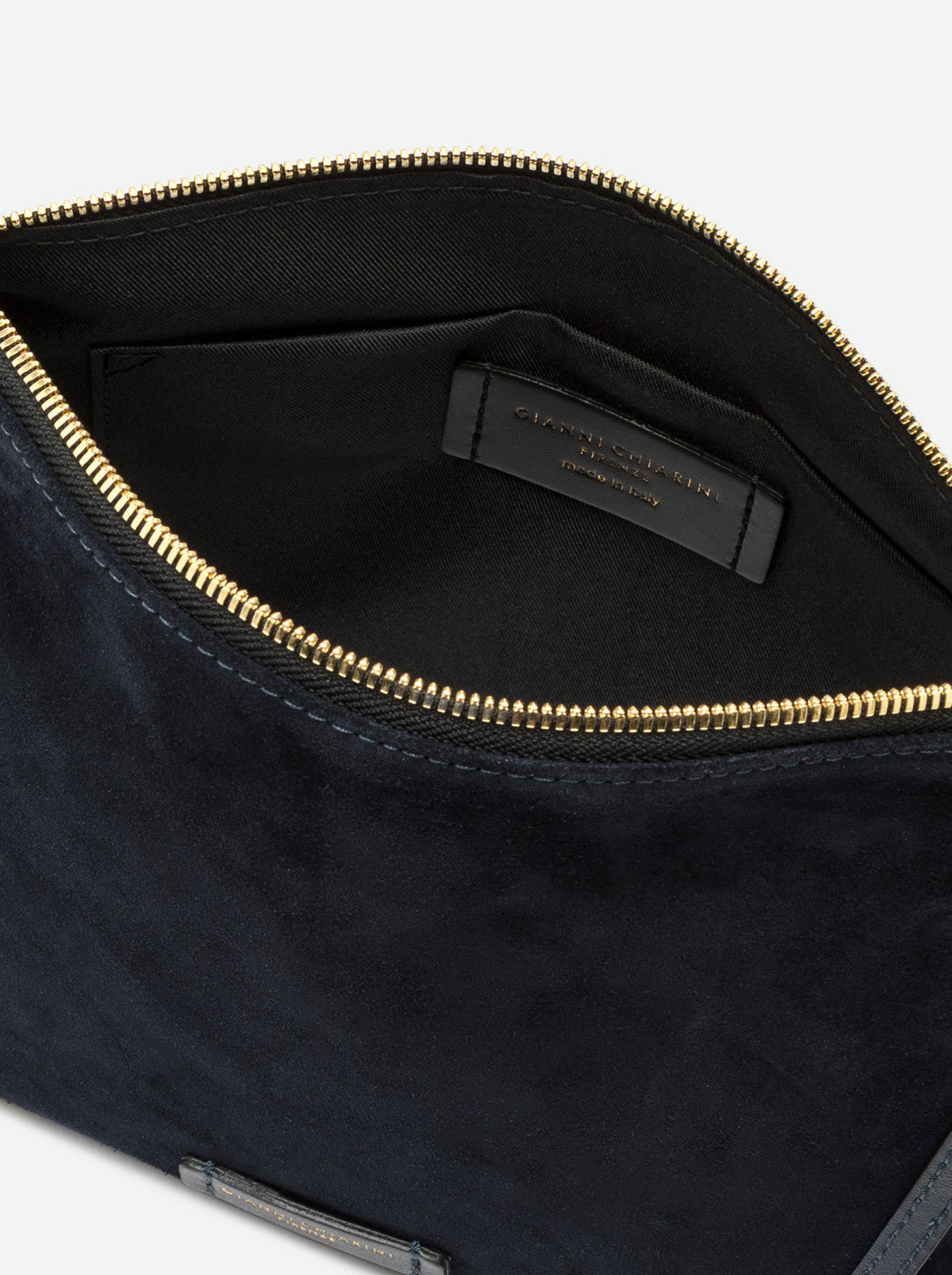 Gianni Chiarini borsa a mano in camoscio "Nora Pouch" Blu BS10225CM-PL.14596 NOTTURNO