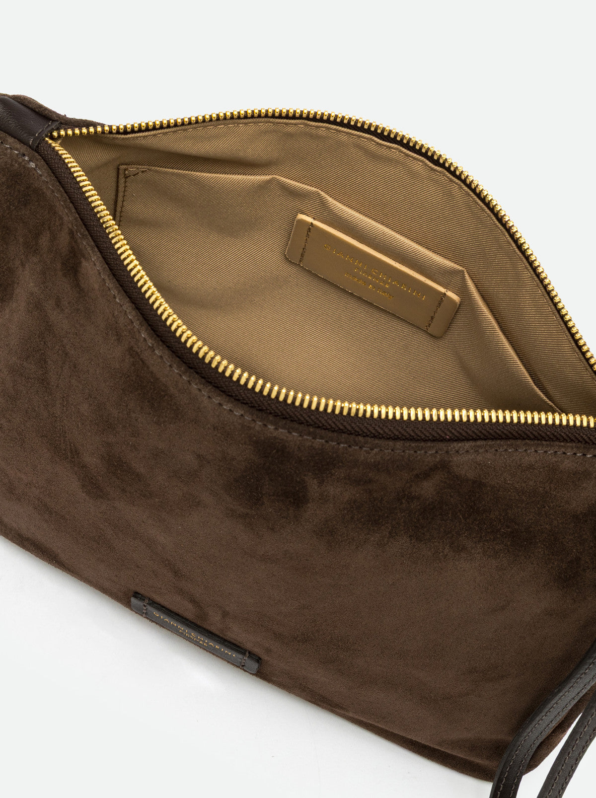 Gianni Chiarini borsa a mano in camoscio "Nora Pouch" Marrone BS10225CM-PL.974 MOKA