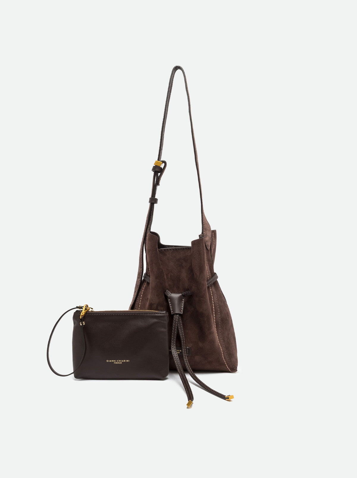 Gianni Chiarini borsa secchiello in camoscio "Sienna" Marrone BS11786CM-PL.974 MOKA