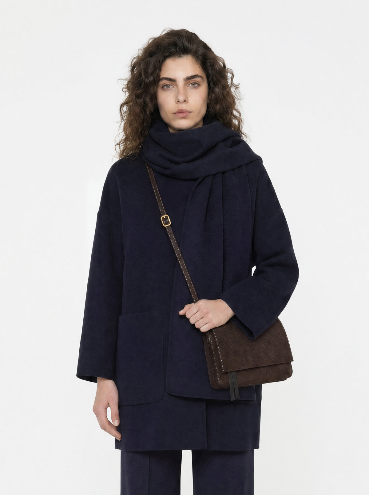 Gianni Chiarini borsa a tracolla in camoscio "Three" Marrone BS12294COMM CM-PL.974 MOKA