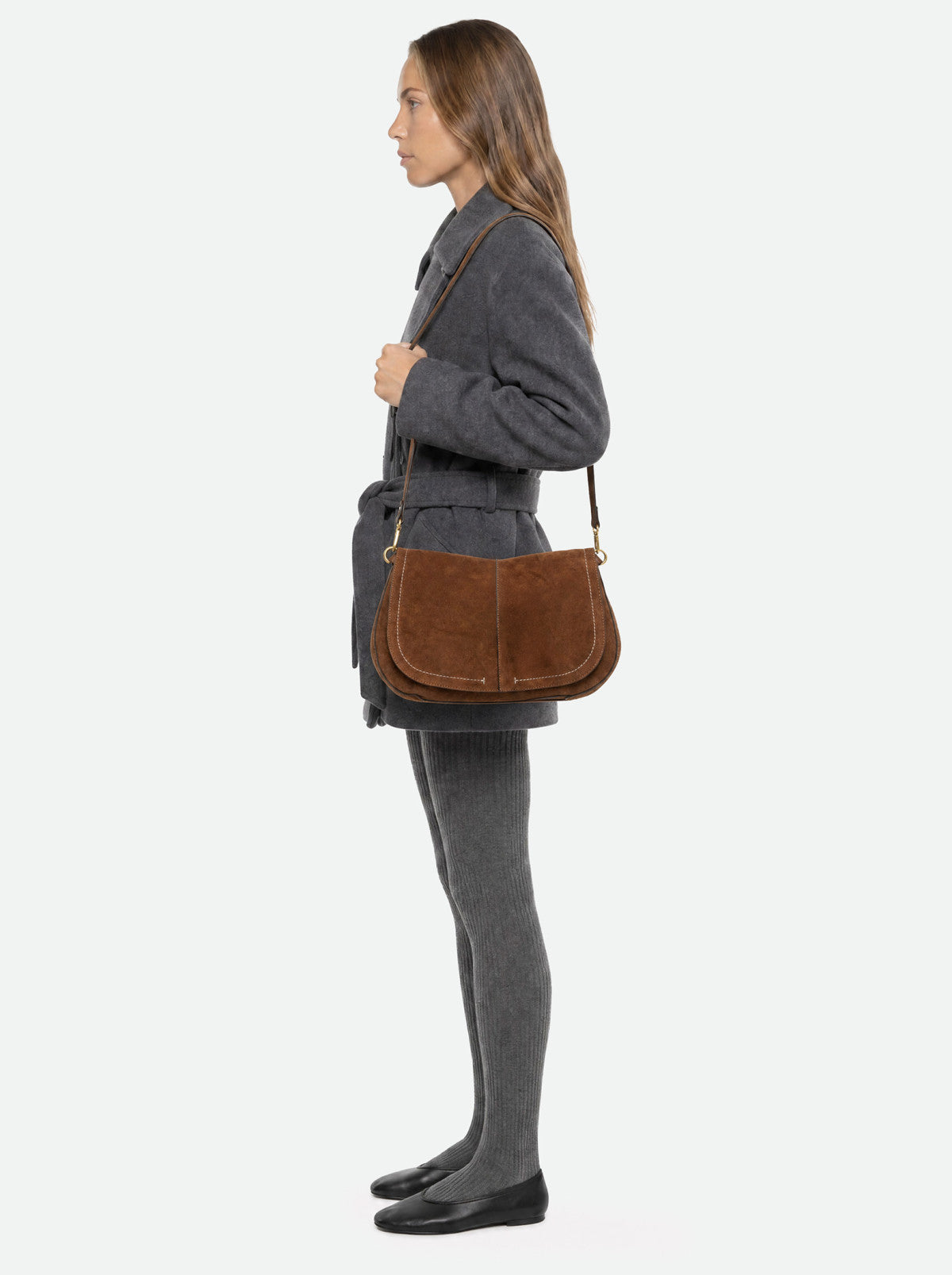 Gianni Chiarini borsa a spalla in camoscio "Helena Round" Cuoio BS12619CM-PL.099 COGNAC