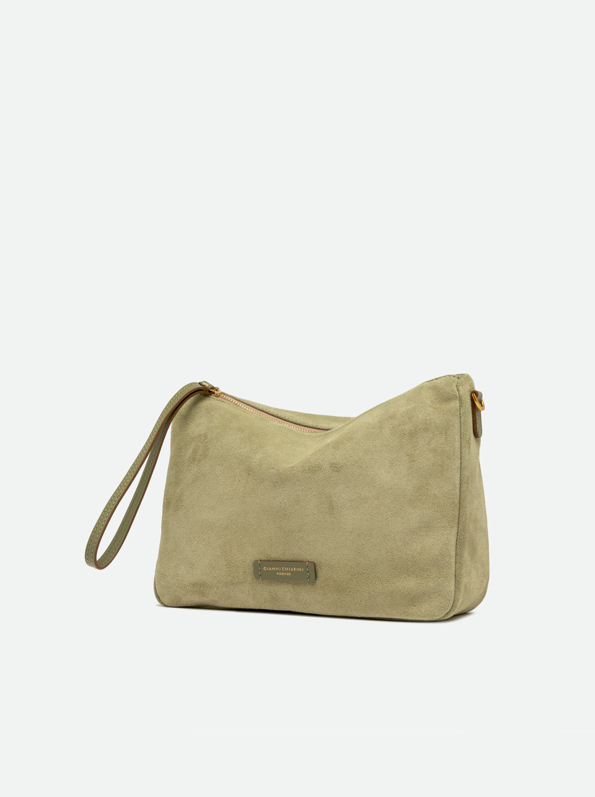 Gianni Chiarini borsa a tracolla in camoscio "Nora Pouch" Verde BS10225CM-PL.14366 WILLOW