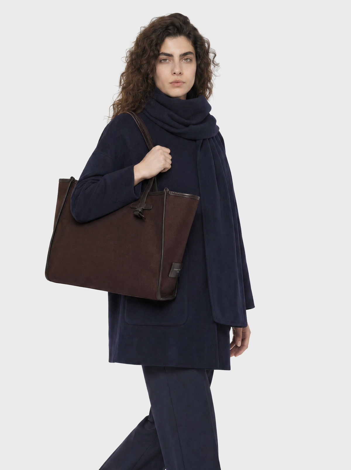 Gianni Chiarini borsa shopping in tessuto e pelle "Marcella" Marrone BS6850COMMCNV-SE.14641 ESPRESS