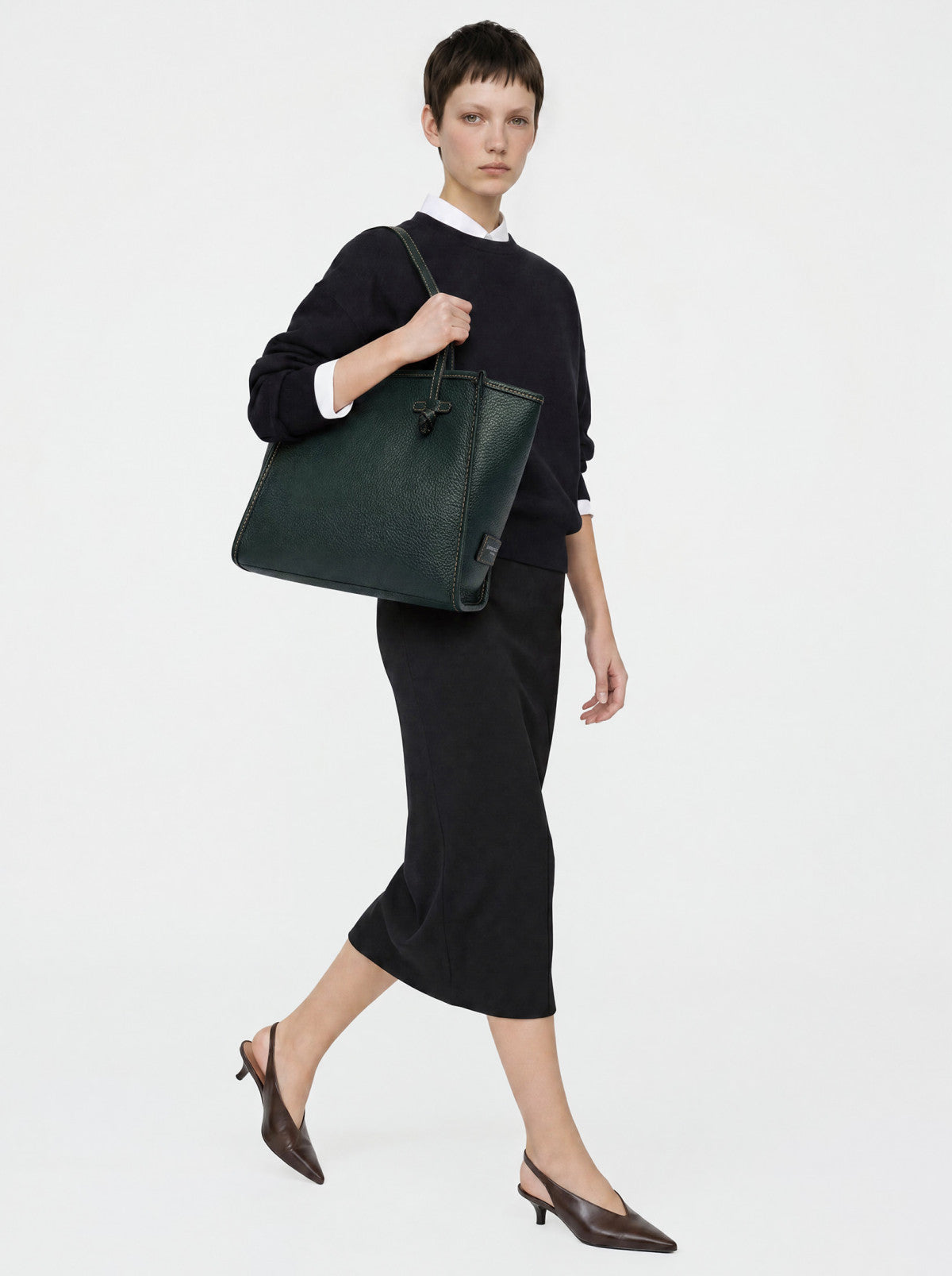 Gianni Chiarini borsa shopping in pelle "Marcella" Verde BS9330BBLTU.14603 VELVET GREEN