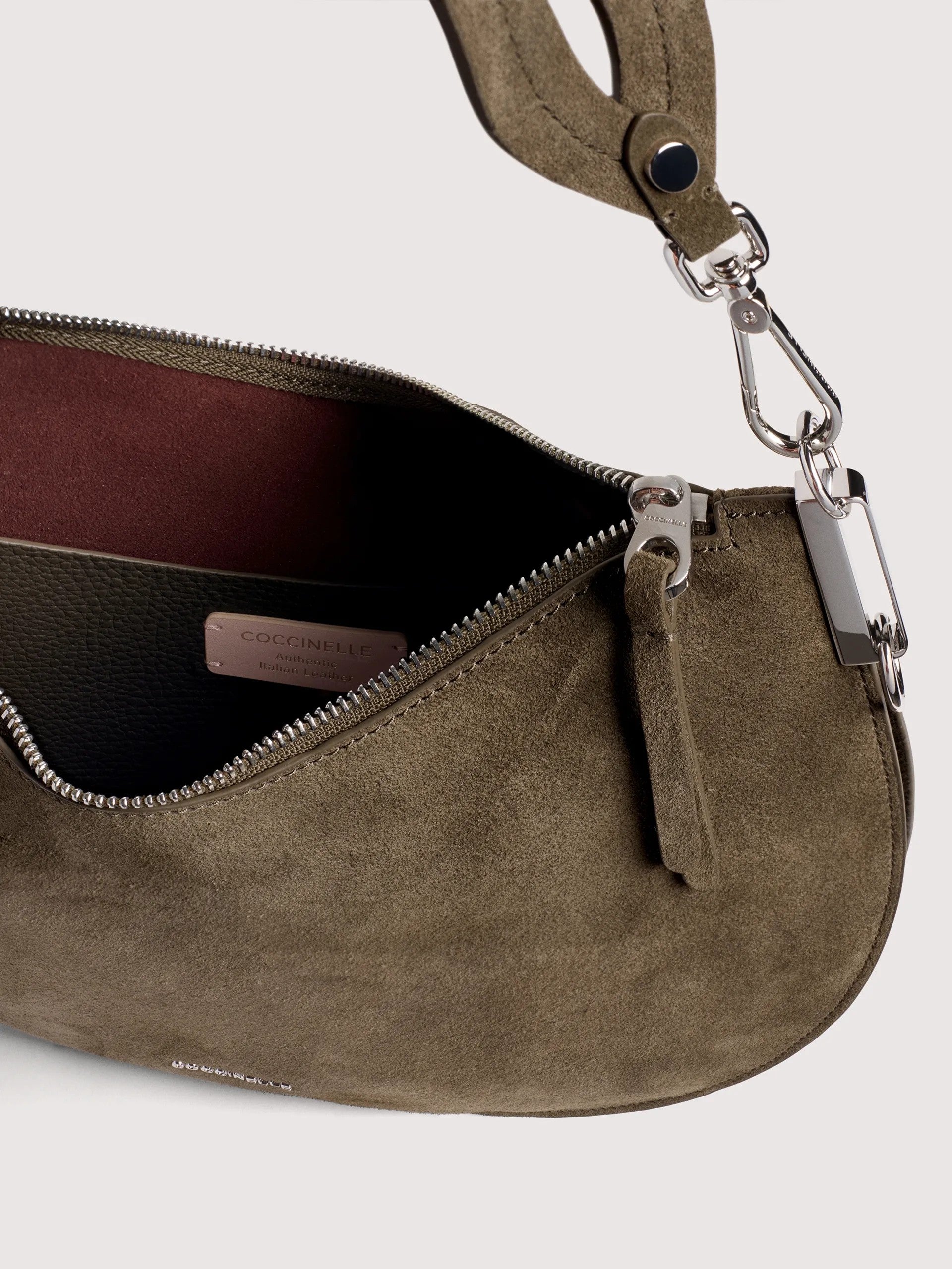 Coccinelle borsa a spalla in camoscio "Sunup Suede" Verde E1QKG130201.W25 FANGO