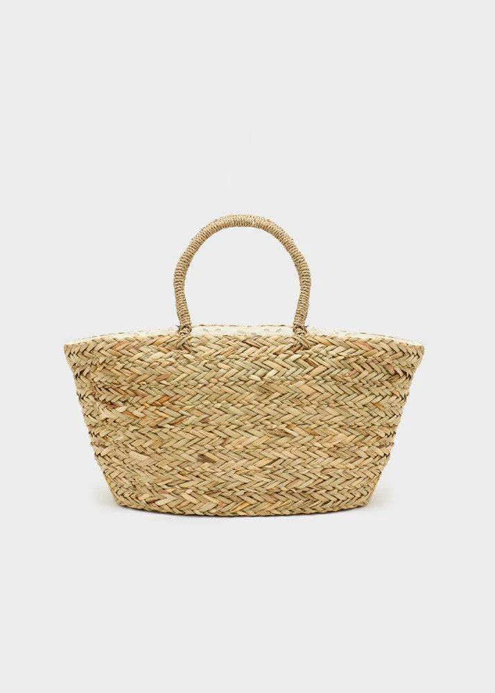Nalì borsa shopping in tessuto e rafia "Santorini" Beige TMBS0006.PAGLIA