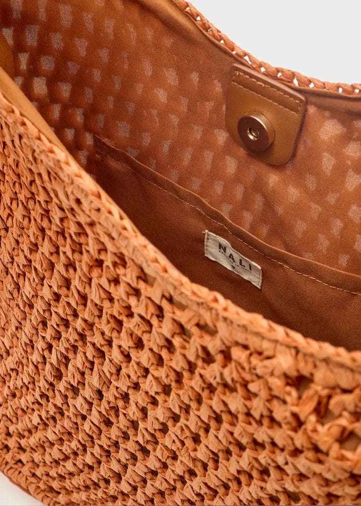 Nalì borsa a spalla in rafia "Antigua" Arancione QIBS0219.ARANCIO
