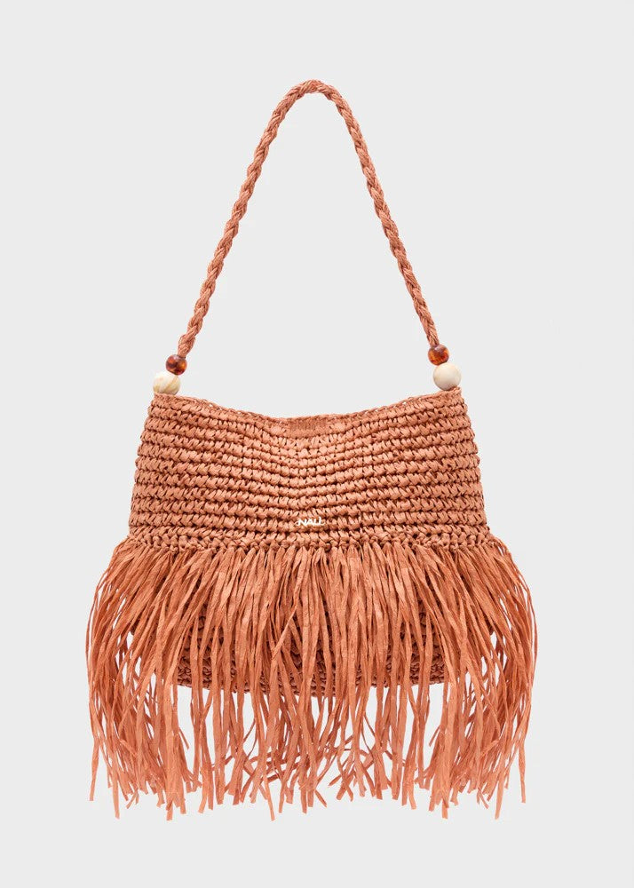 Nalì borsa a spalla in rafia "Antigua" Arancione QIBS0222.ARANCIO