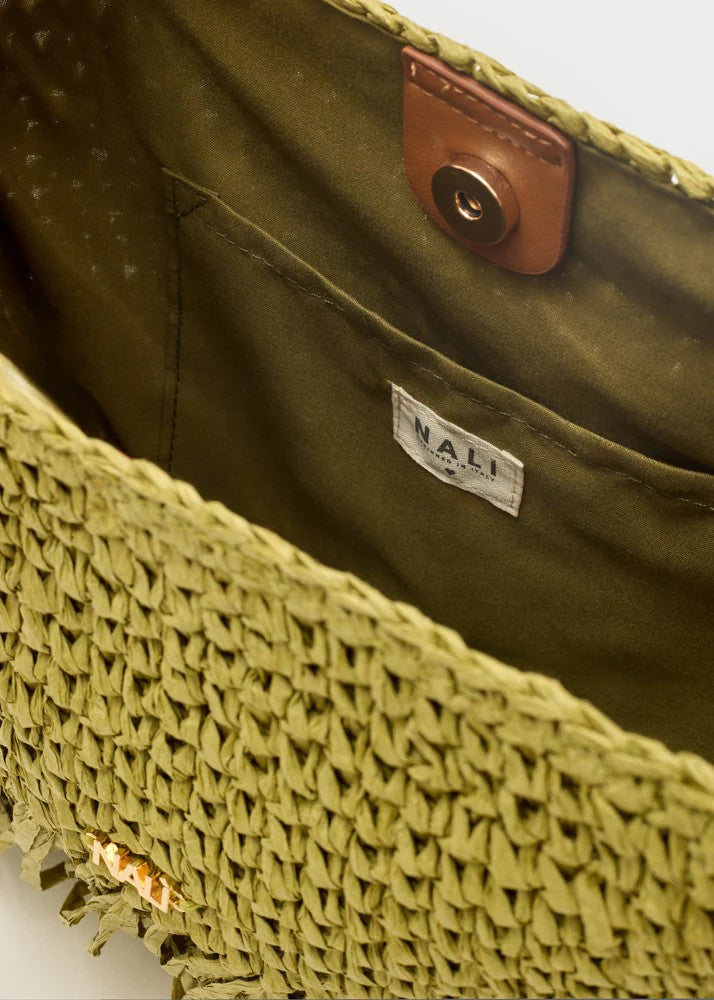 Nalì borsa a spalla in rafia "Antigua" Verde QIBS0222.VERDE
