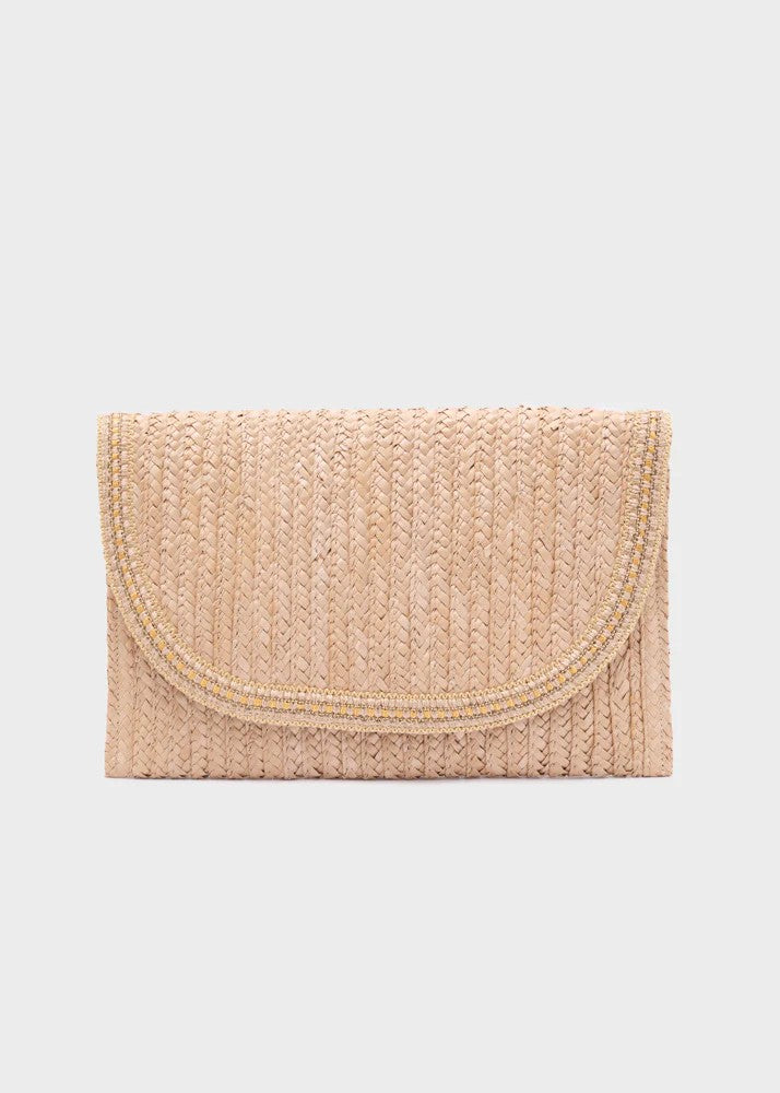 Nalì pochette in rafia "Sami" Beige QIPC0173.NATURALE