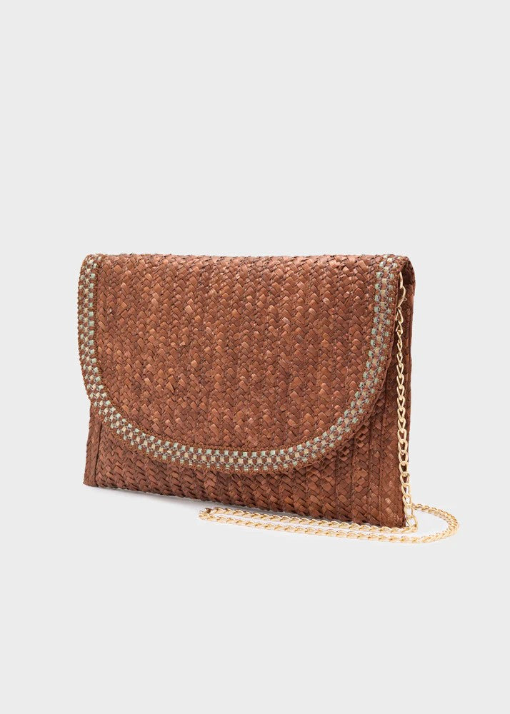 Nalì pochette in rafia "Sami" Marrone QIPC0173.MARRONE