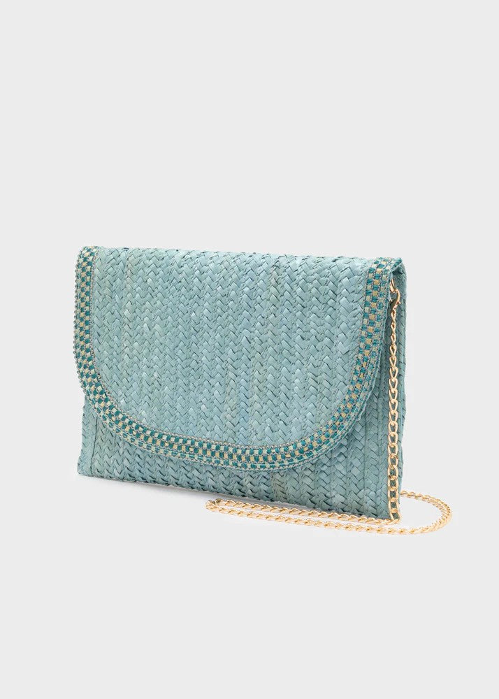 Nalì pochette in rafia "Sami" Azzurro QIPC0173.CELESTE