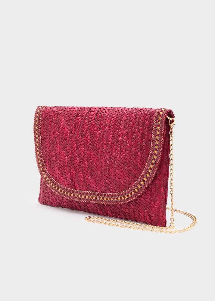 Nalì pochette in rafia "Sami" Fucsia QIPC0173.ROSSO