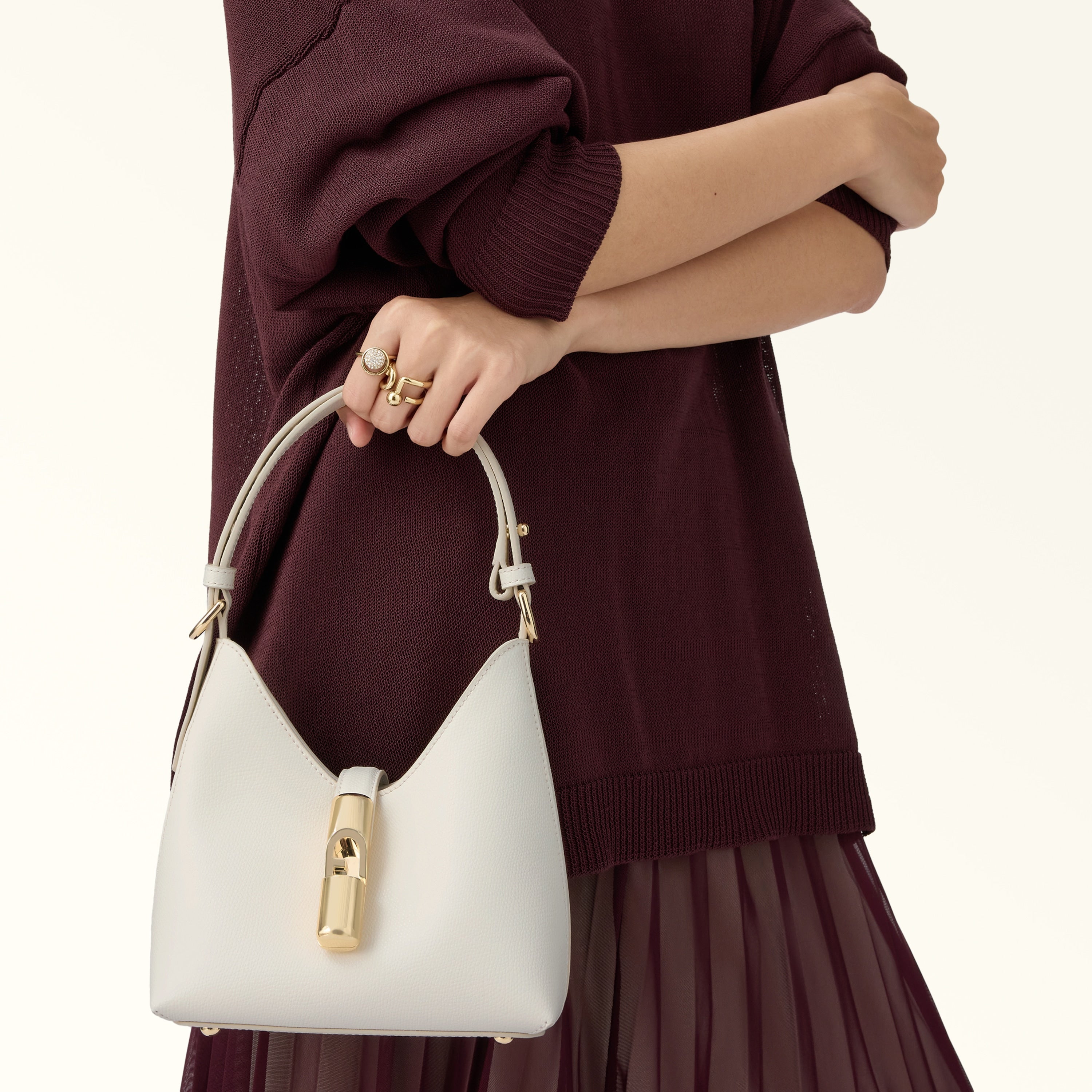 Furla borsa a spalla in pelle "Iride" Avorio WE00820.PNN00 PANNA