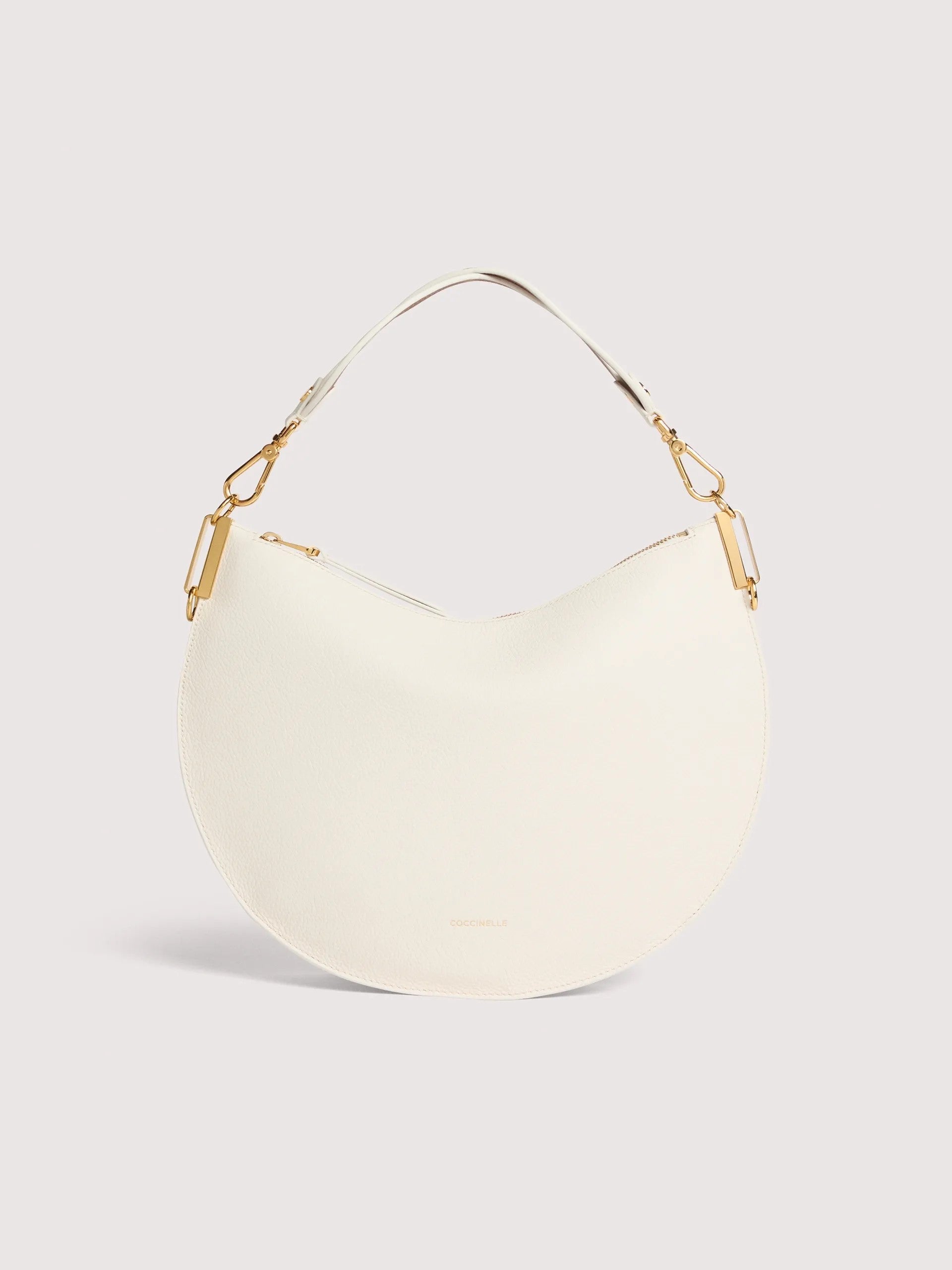 Coccinelle borsa a spalla in pelle "Sunup" Bianco E1QKF130201.685 PEARL/COGNAC