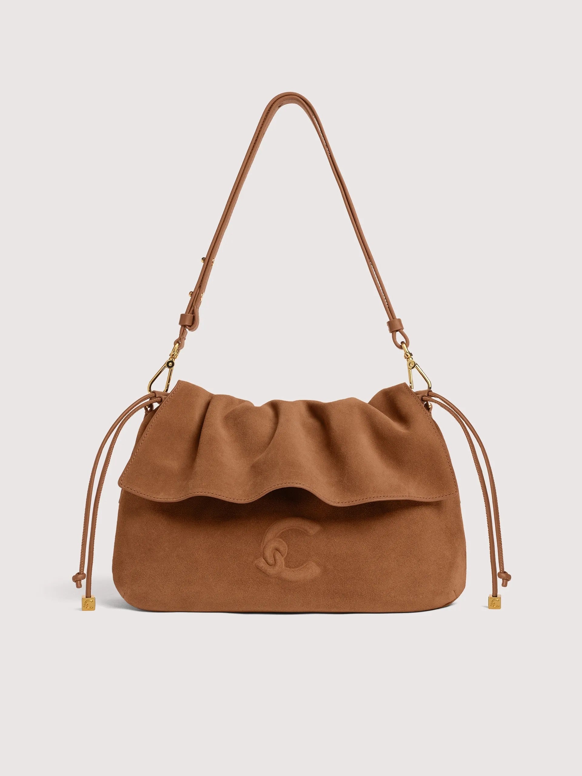 Coccinelle borsa a spalla in camoscio "Lidia Suede" Cuoio E1V9G130401.W11 COGNAC