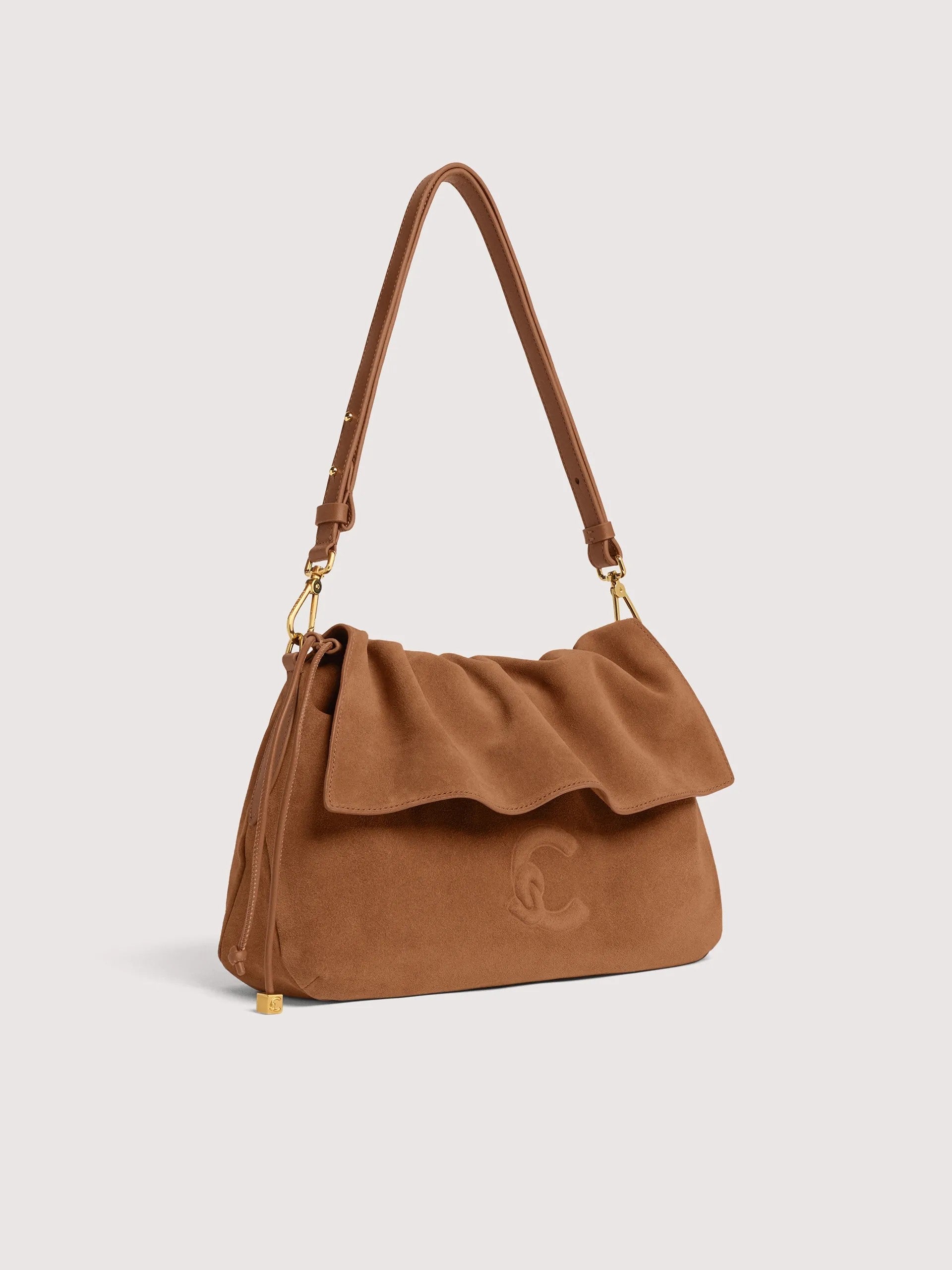 Coccinelle borsa a spalla in camoscio "Lidia Suede" Cuoio E1V9G130401.W11 COGNAC