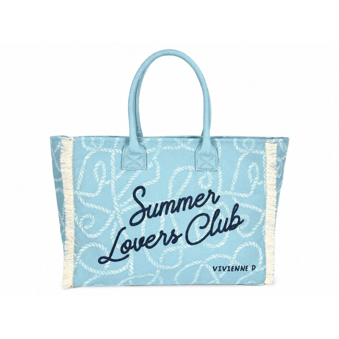 VIVIENNE D borsa mare in tessuto "Carola" Multicolor VVB290.AZZURRO
