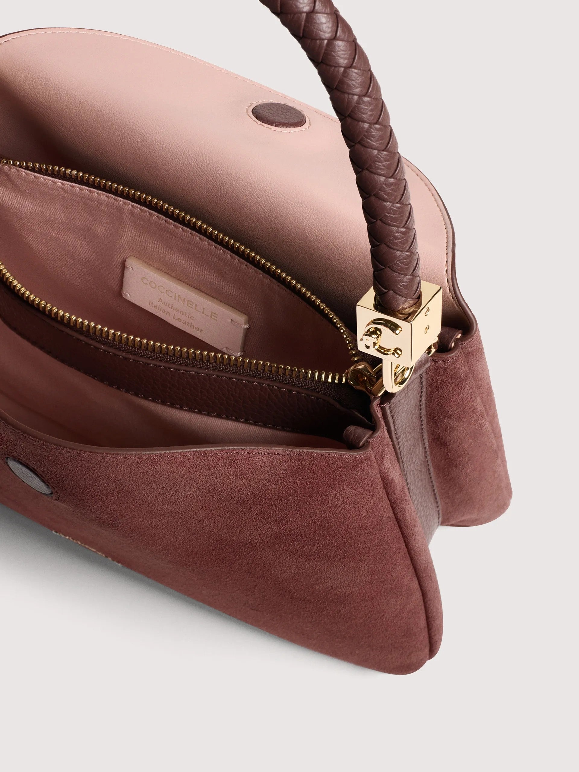 Coccinelle borsa a mano in camoscio "Tiggy Suede" Marrone E1VCL180201.R49 BERRY