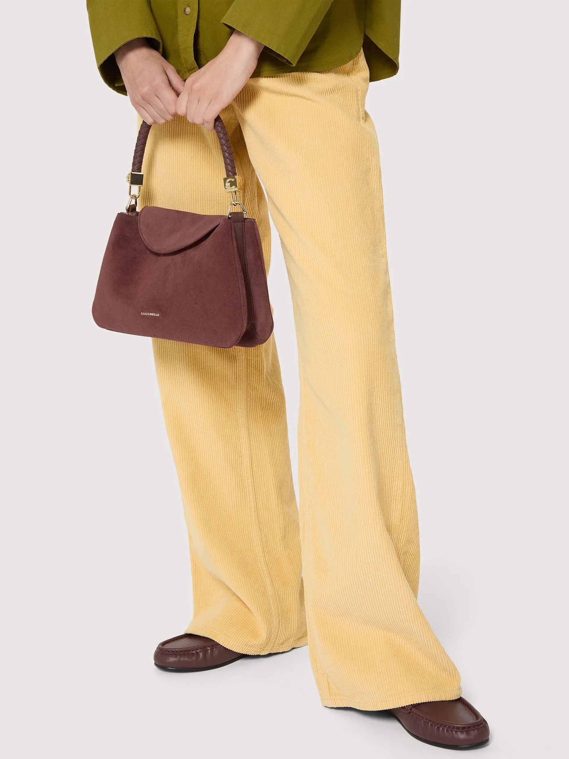 Coccinelle borsa a mano in camoscio "Tiggy Suede" Marrone E1VCL180201.R49 BERRY