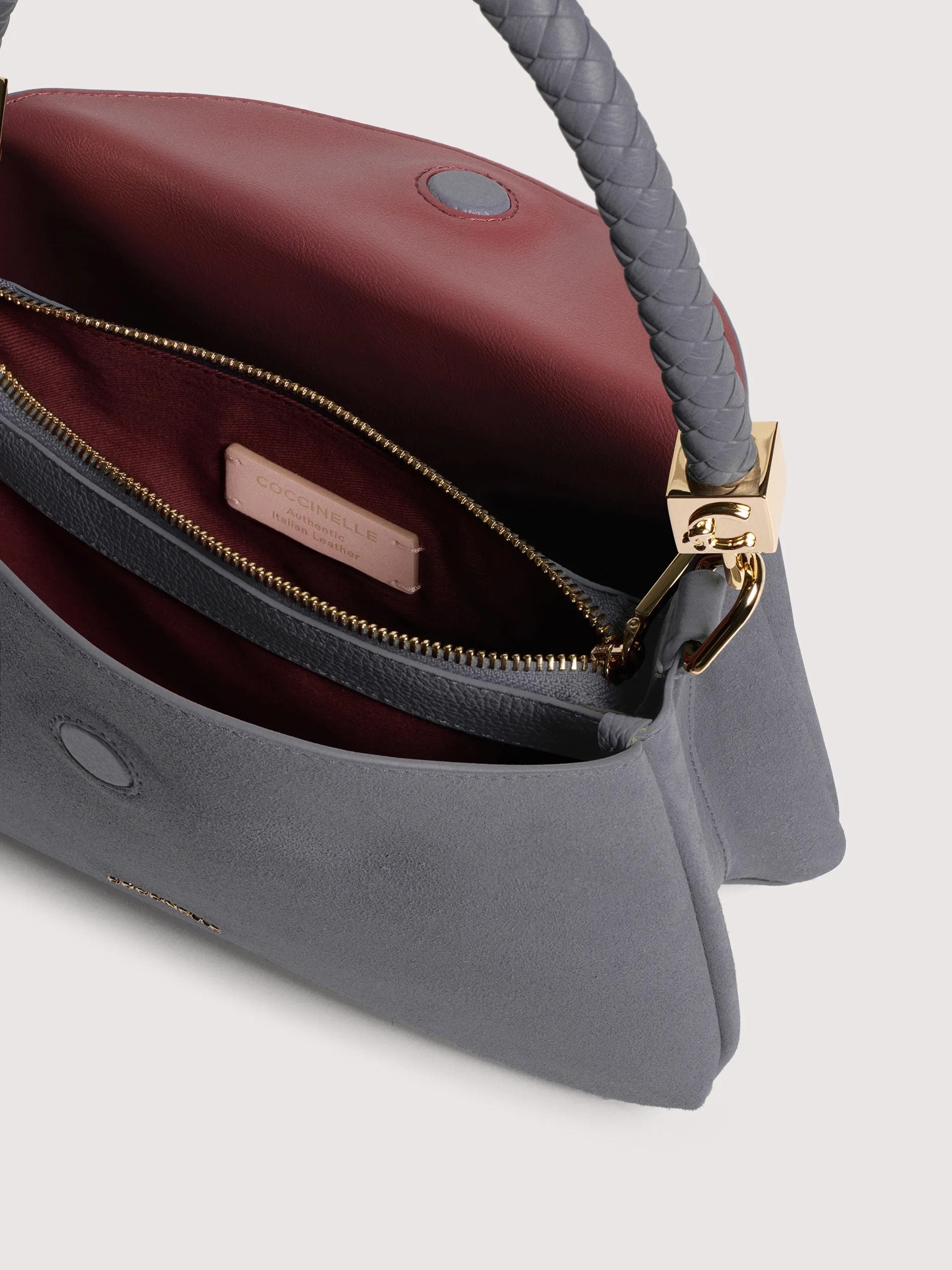 Coccinelle borsa a mano in camoscio "Tiggy Suede" Grigio E1VCL180201.Y18 STOVE