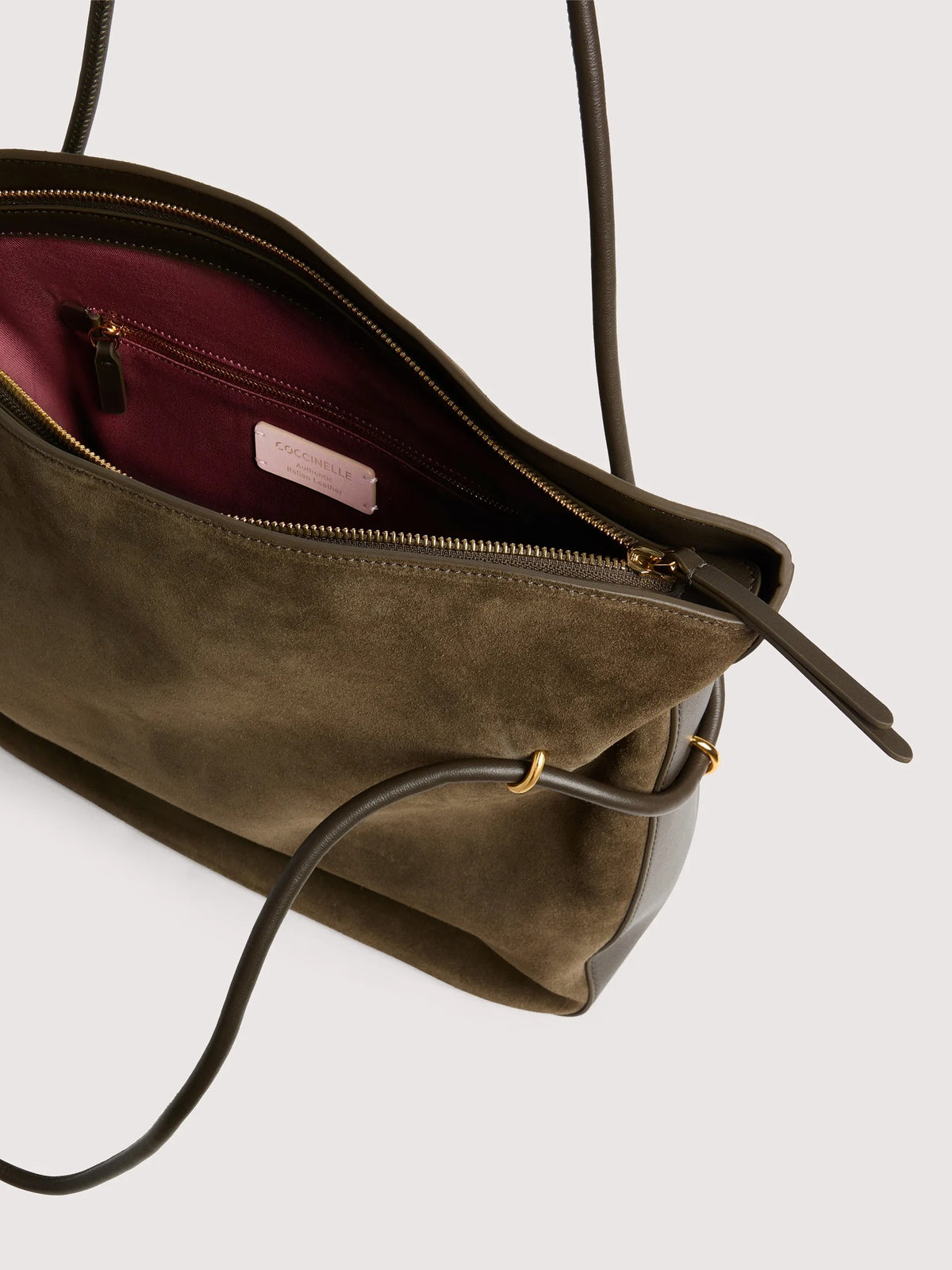 Coccinelle borsa shopping in camoscio "Lizzie" Verde E1VEQ110101.W25 FANGO