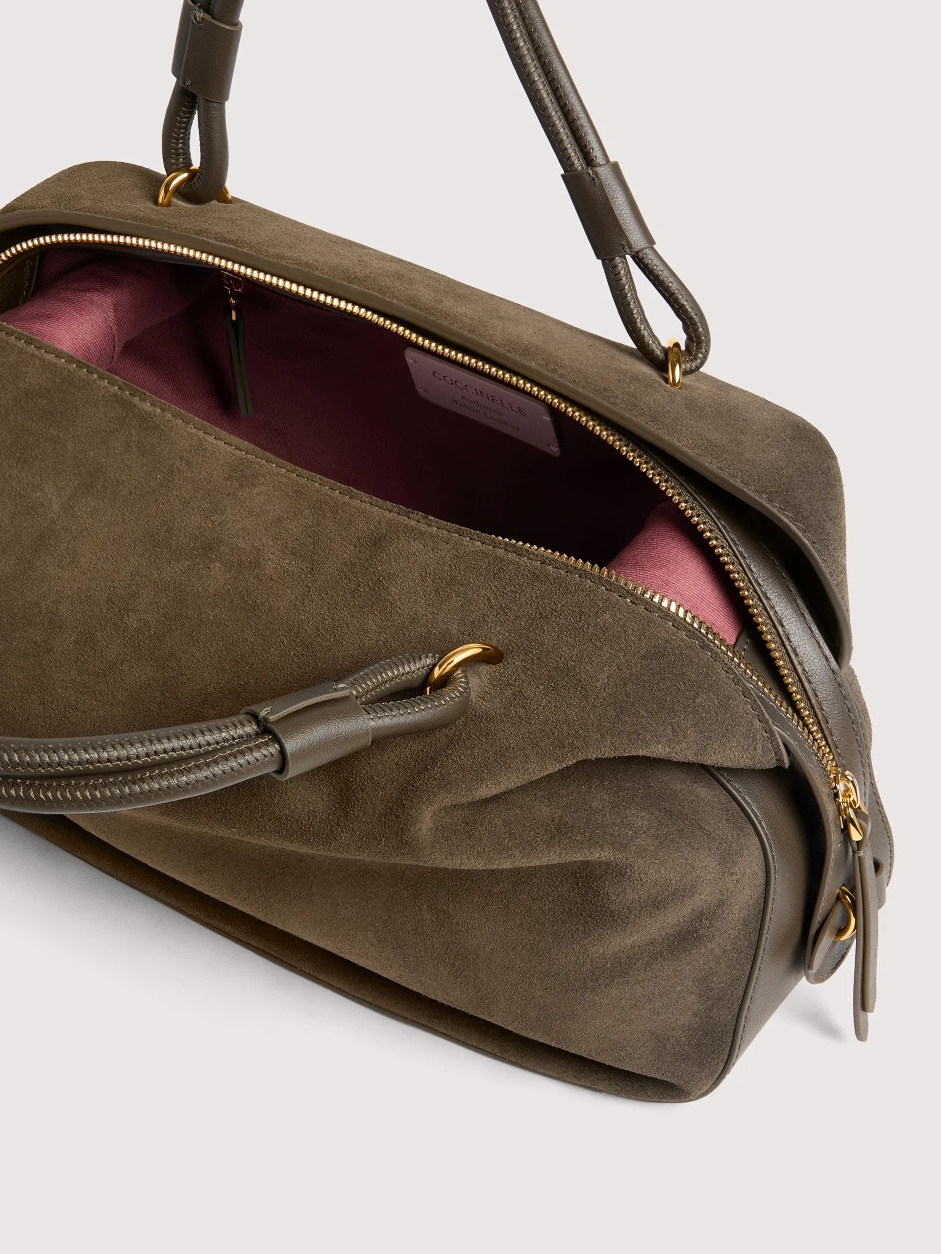Coccinelle borsa a mano in camoscio "Lizzie" Verde E1VEQ180201.W25 FANGO