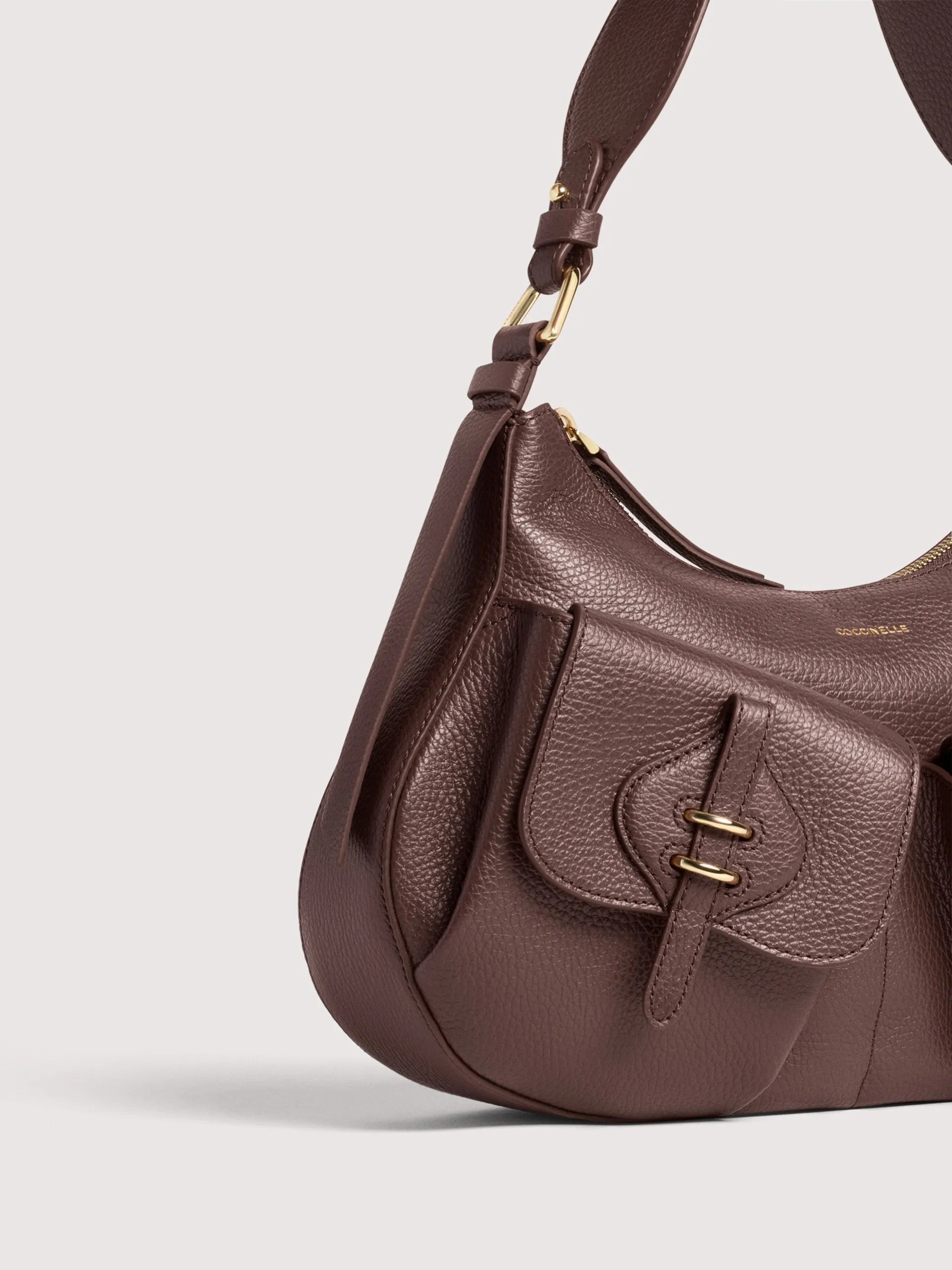 Coccinelle borsa a spalla in pelle "Mavery Pocket" Marrone E1VGK120101.R49 BERRY