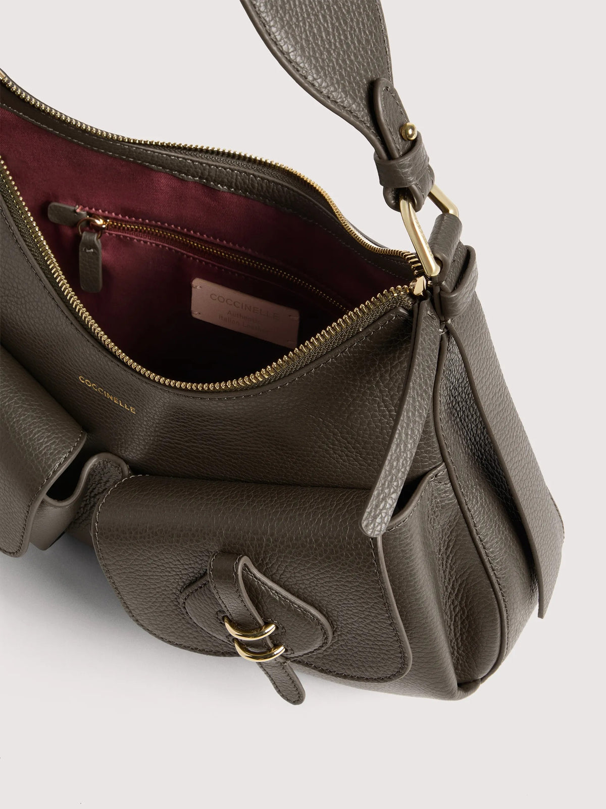 Coccinelle borsa a spalla in pelle "Mavery Pocket" Verde E1VGK120101.W25 FANGO