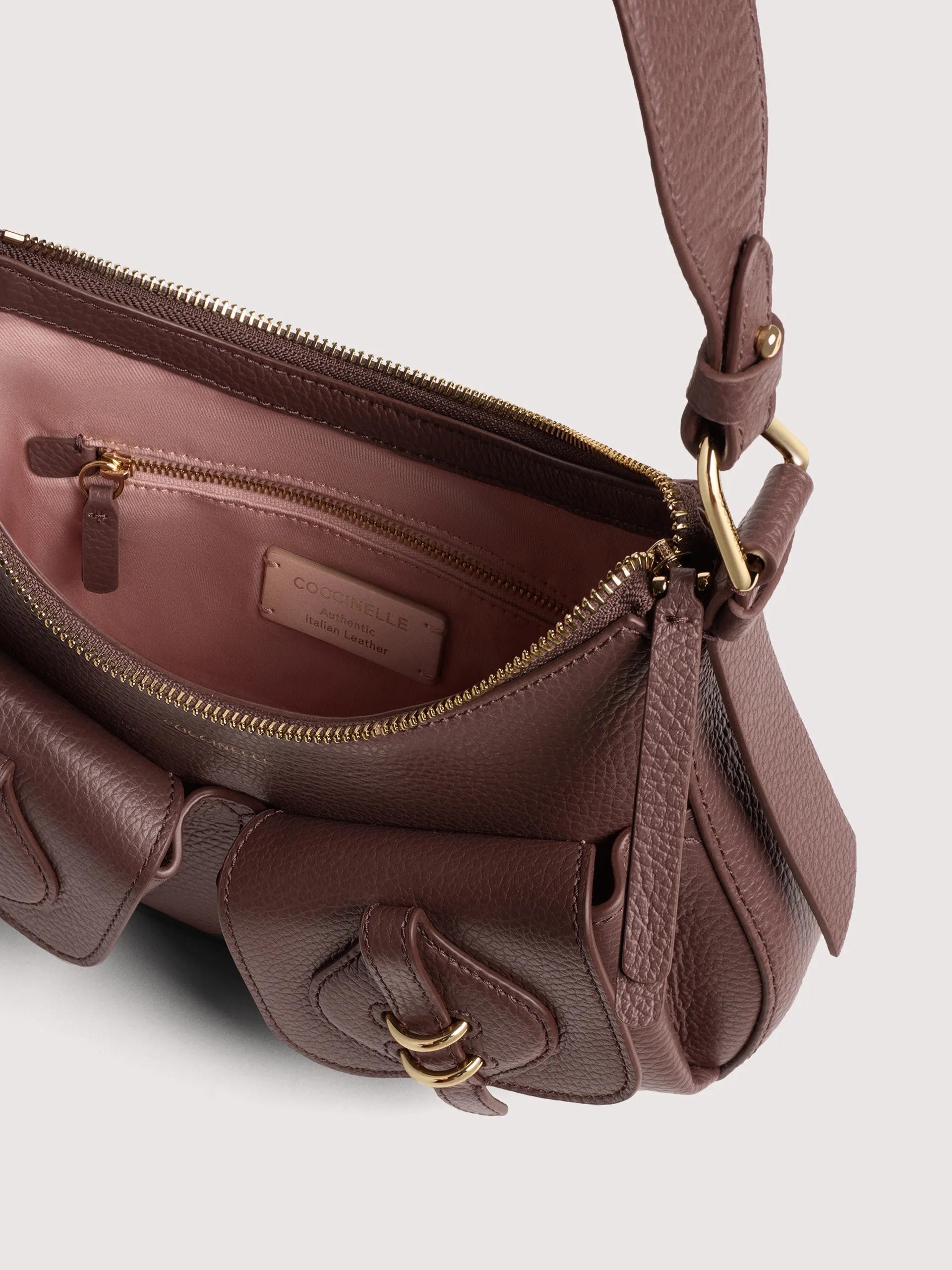 Coccinelle borsa a spalla in pelle "Mavery Pocket" Marrone E1VGK120201.R49 BERRY