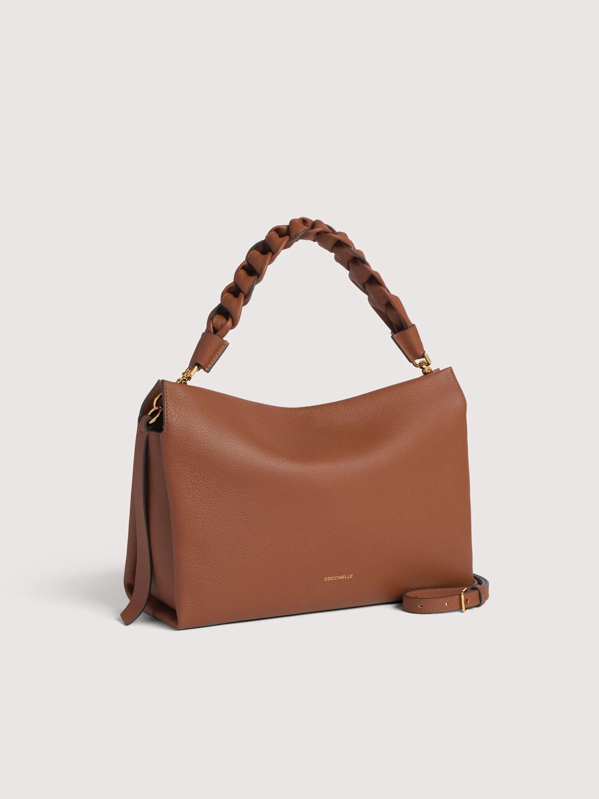 Coccinelle borsa a spalla in pelle "Boheme" Cuoio E1M50190201.682 COGNAC/NOIR