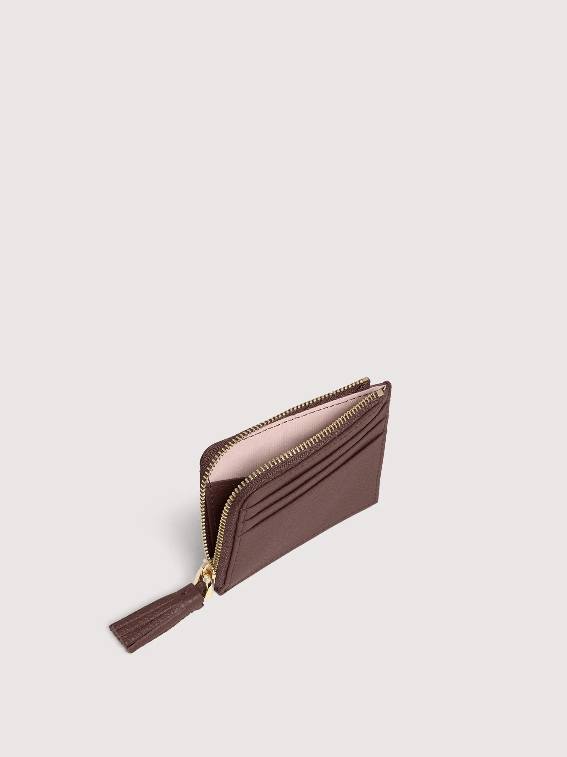 Coccinelle porta carte di credito in pelle "Tassel" Marrone E2MU0128901.R49 BERRY