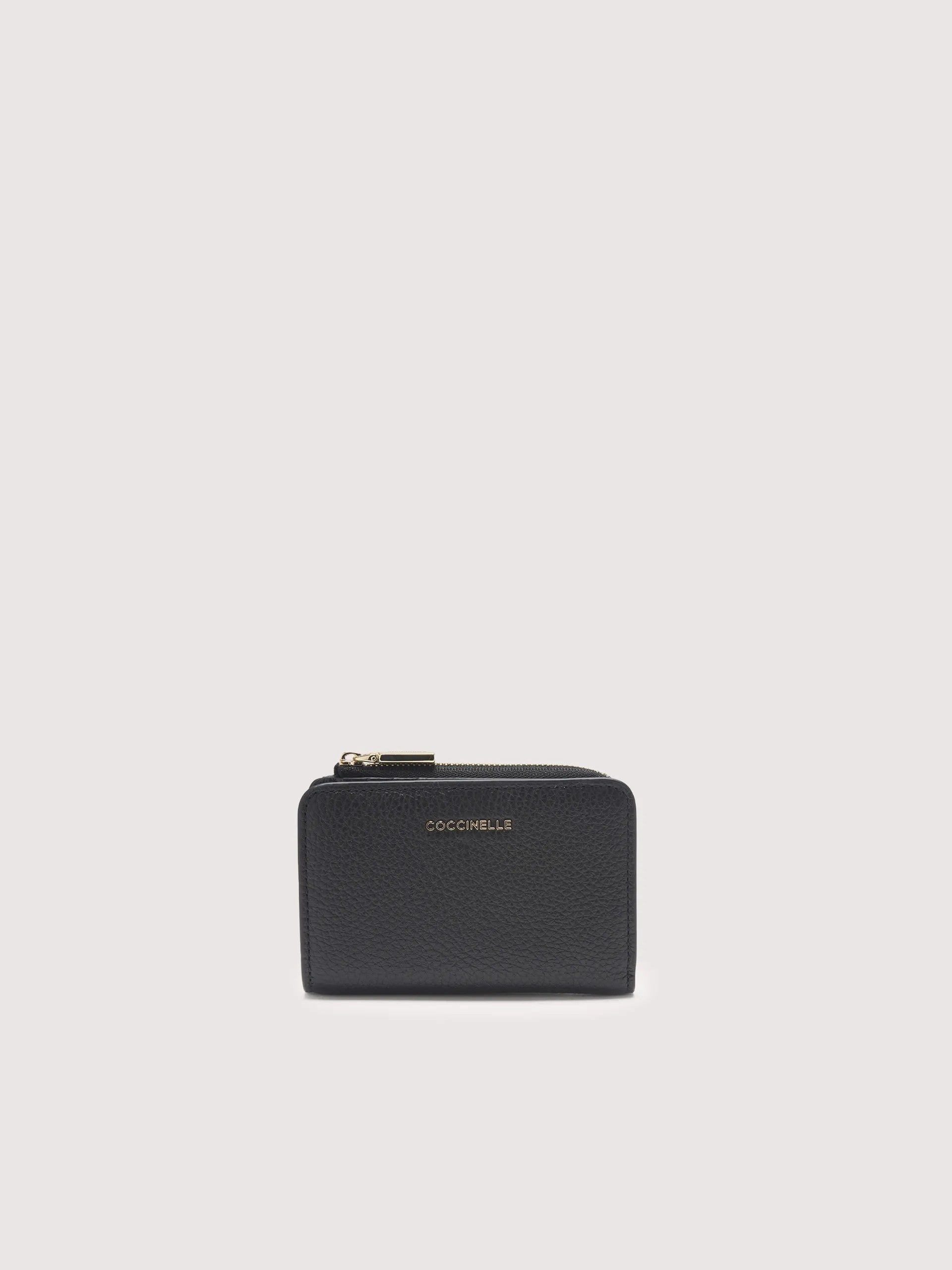 Coccinelle portafogli in pelle "Metallic Soft" Nero E2MW511D101.001 NOIR
