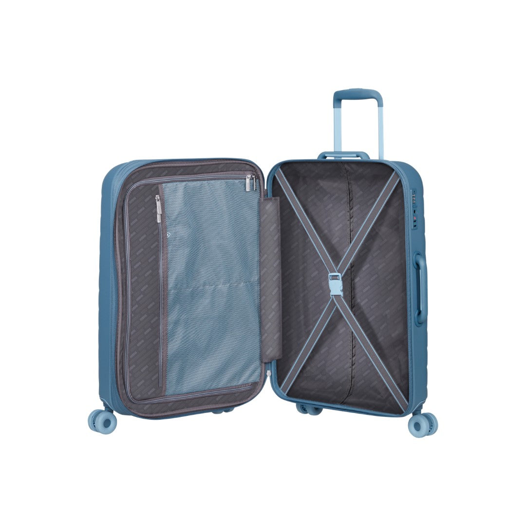 American Tourister trolley medio in policarbonato "neovibe" Azzurro 159932.1827 STEEL BLUE