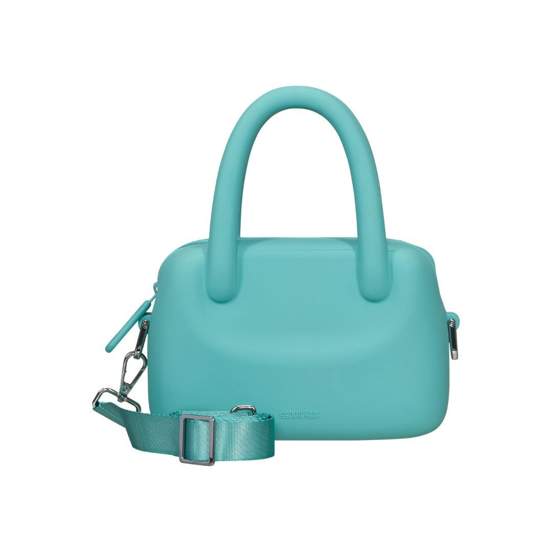 American Tourister mini bag in gomma "Jellypop" Verde acqua 162201.A644 DUSTY TURQUOISE