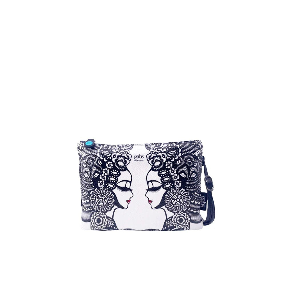 Gabs borsa a tracolla in pelle "BEYONCE M" Bianco e nero 40T2/3283.82 PROFILI B/N